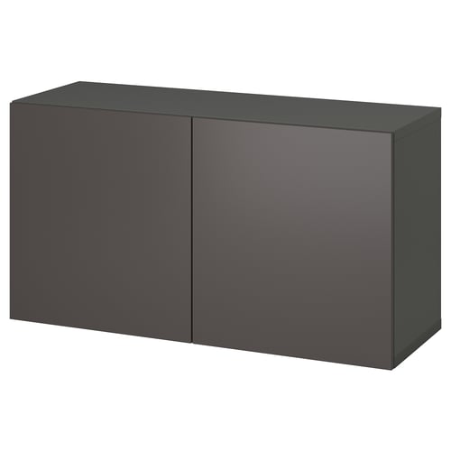 BESTÅ Шафка з дверцятами - темно-сірий/Lappviken темно-сірий 120x42x64 см