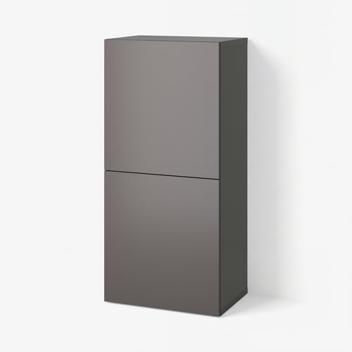 BESTÅ Шафка з дверцятами - темно-сірий/Lappviken темно-сірий 60x42x129 см