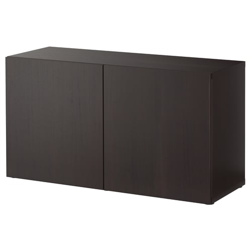 BESTÅ Шафка з дверцятами - чорно-коричневий/Lappviken чорно-коричневий 120x42x64 см