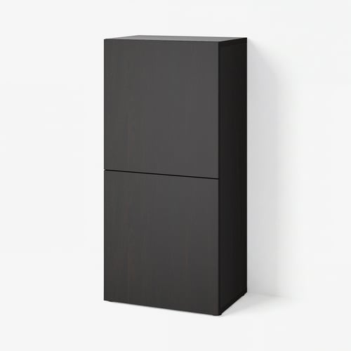 BESTÅ Шафка з дверцятами - чорно-коричневий/Lappviken чорно-коричневий 60x42x129 см