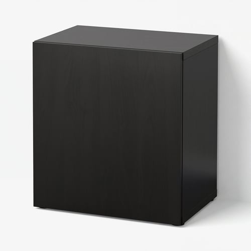 BESTÅ Шафка з дверцятами - чорно-коричневий/Lappviken чорно-коричневий 60x42x64 см