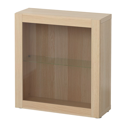 BESTÅ Witryna - Sindvik dąb bejcowany biało - IKEA