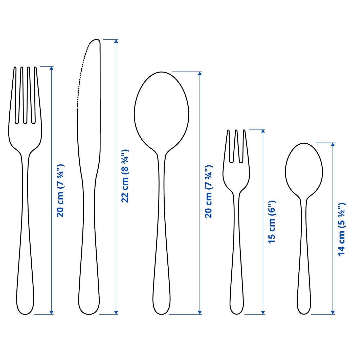 BILDAD Komplet sztućców, 60 szt. - stal nierdz