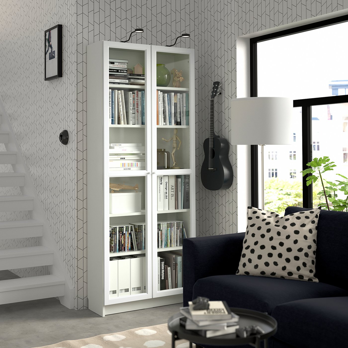 Стелаж IKEA BILLY / OXBERG, білий, 80 × 30 × 202 см — фото 3