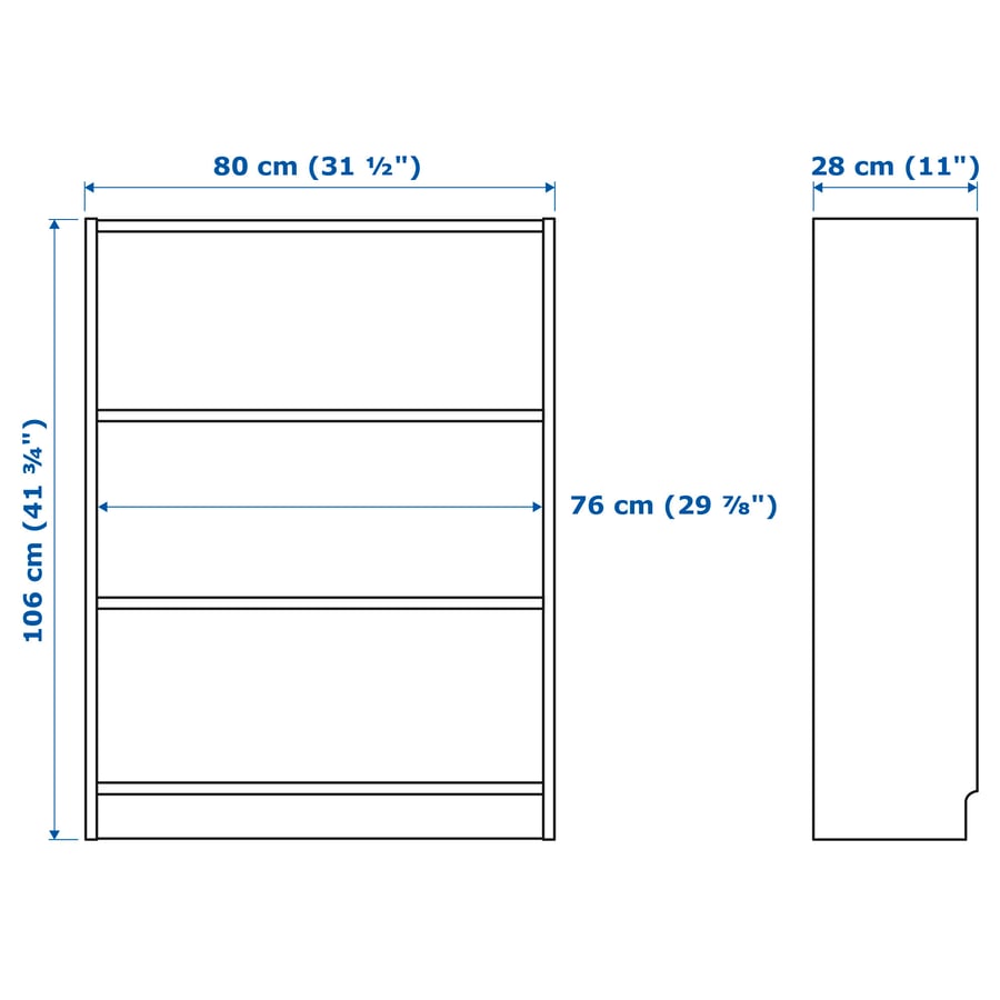 BILLY Plaukts 80x28x106cm, balts BILLY Plaukts 80x28x106cm, balts