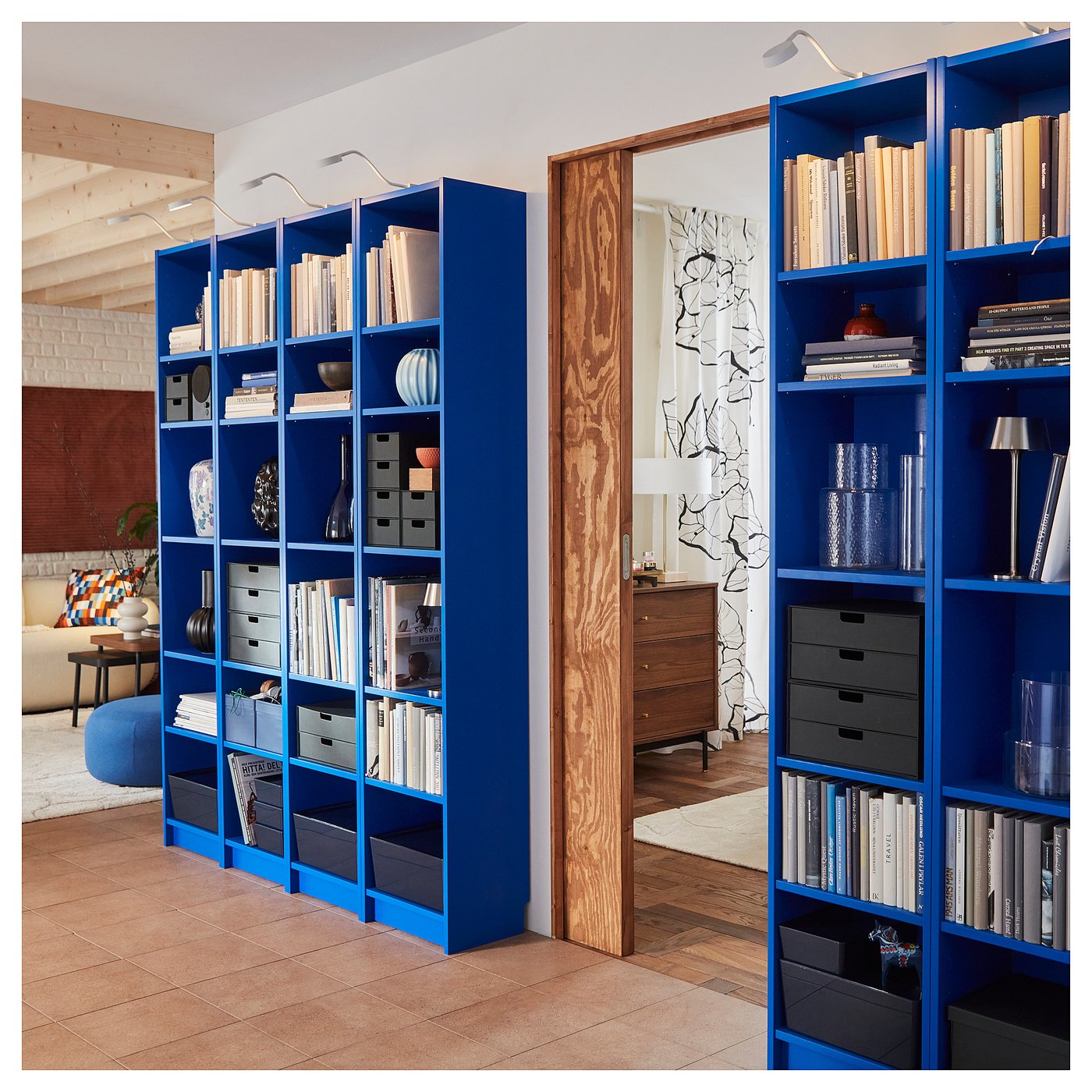 Стелаж IKEA BILLY, синій, 40 × 28 × 202 см — фото 4