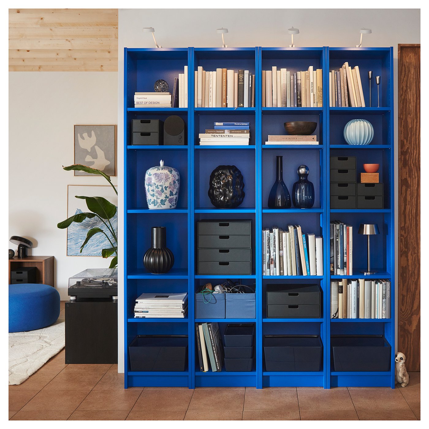 Стелаж IKEA BILLY, синій, 40 × 28 × 202 см — фото 3