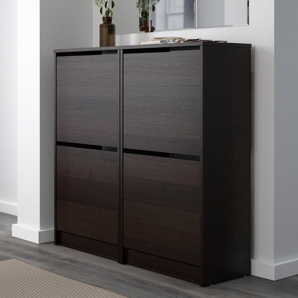 Bissa Szafka Na Buty 2 Przegrody Czarny Brazowy 49x93 Cm