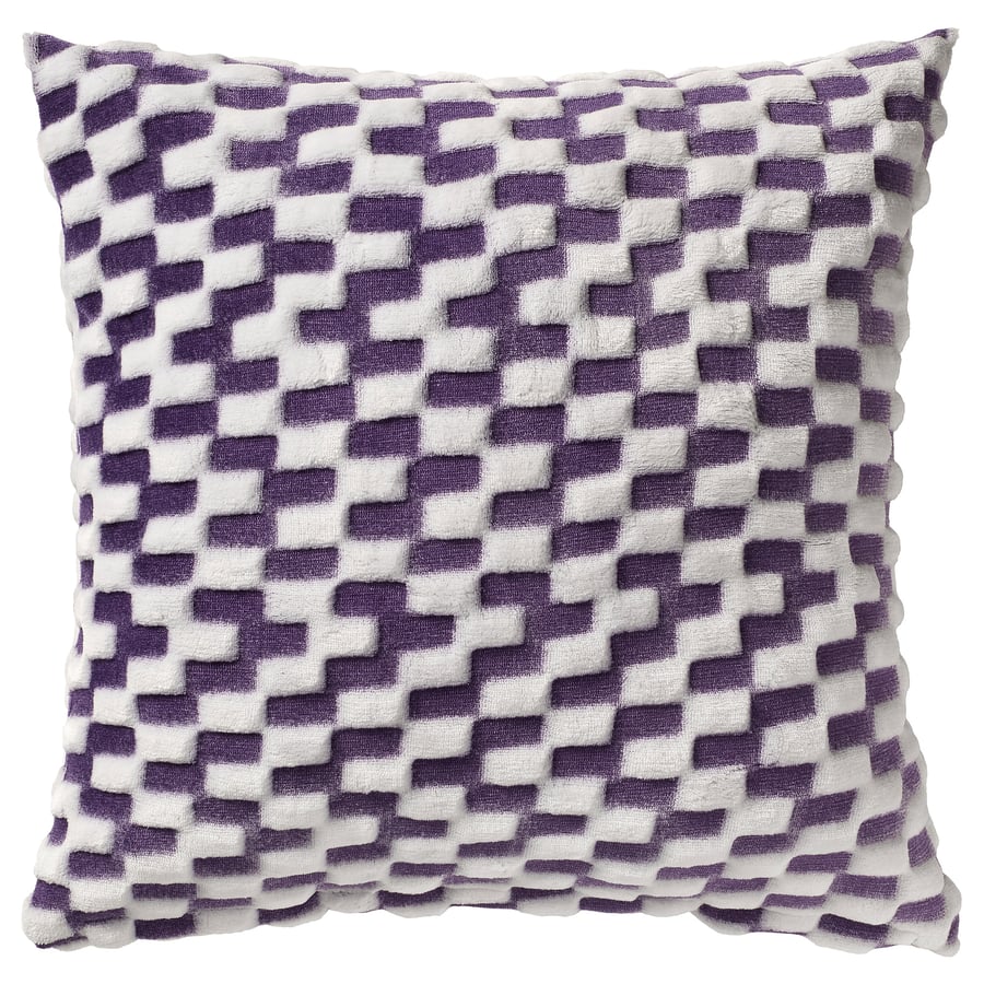 BLÅSKATA spilvena pārvalks, violetā krāsā/rakstains, 50x50 cm