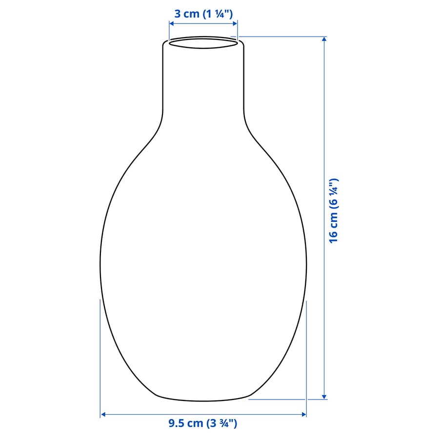 BLODBJÖRK, vāze 16 cm, dzeltenā krāsā BLODBJÖRK, vāze 16 cm, dzeltenā krāsā