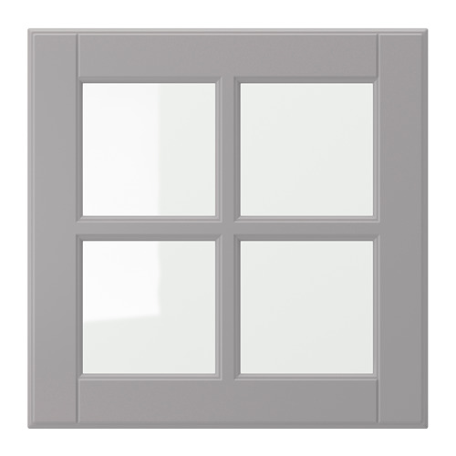 BODBYN - drzwi szklane, 40x40 cm, szary