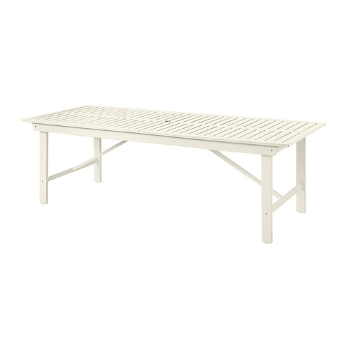 BONDHOLMEN - stół, ogrodowy, 235x90 cm, biały/beżowy