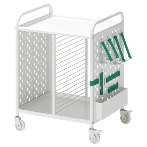 BRÄNNBOLL Стелаж на коліщатках - білий 56x62 см