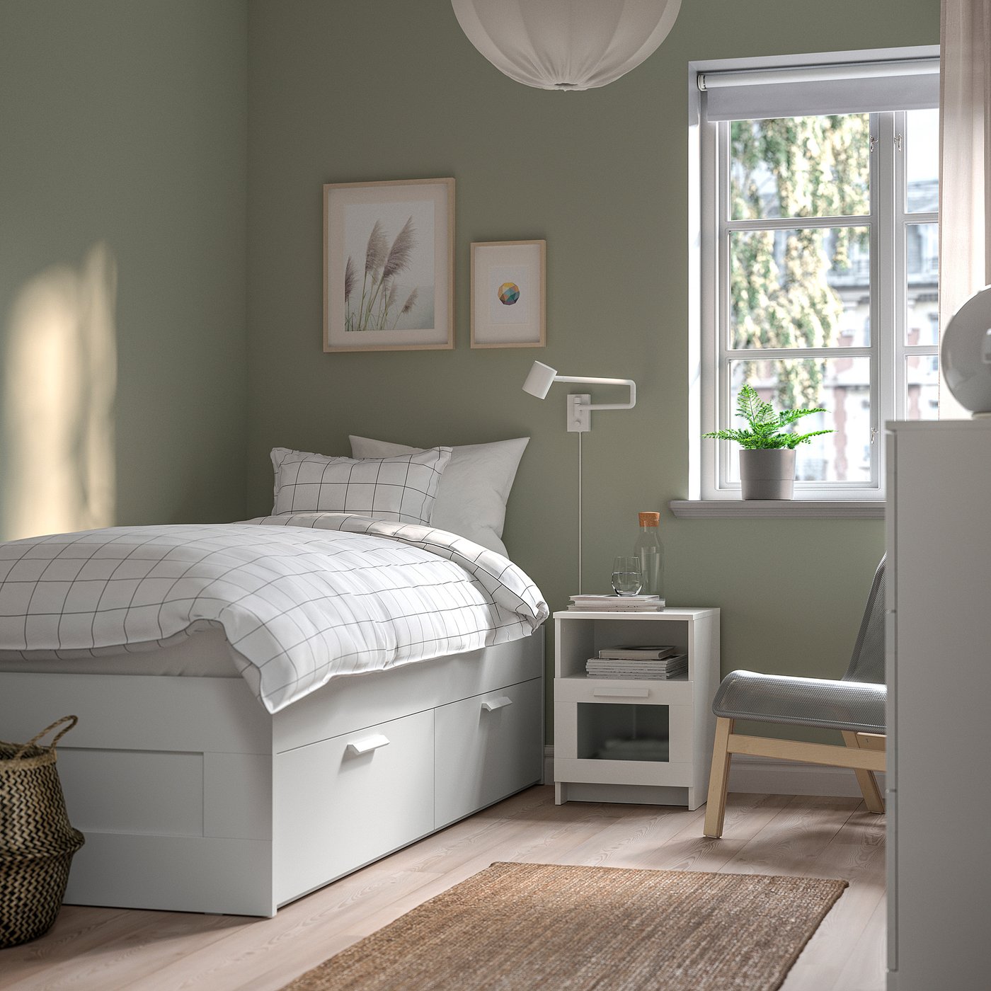 Приліжковий столик IKEA BRIMNES, білий, 39 × 41 × 53 см — фото 3
