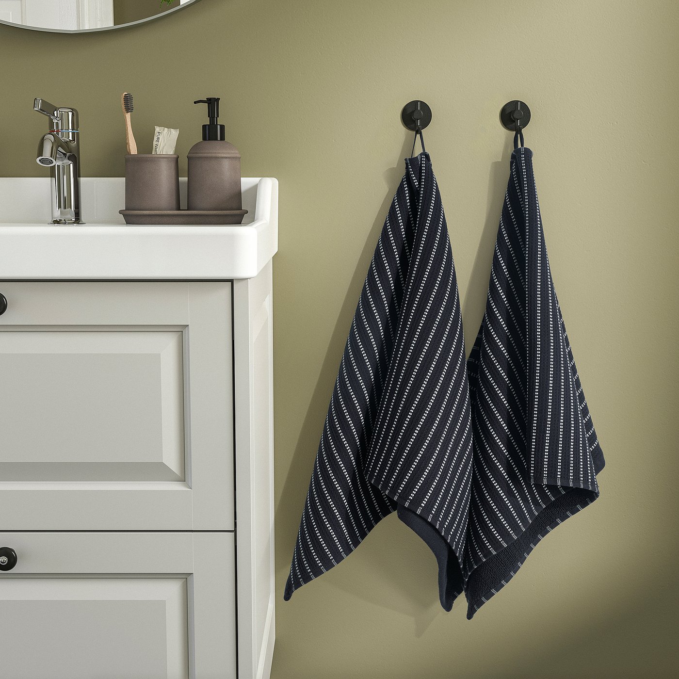 Рушник для рук IKEA BROKGINST, чорний, 50 × 100 см — фото 4