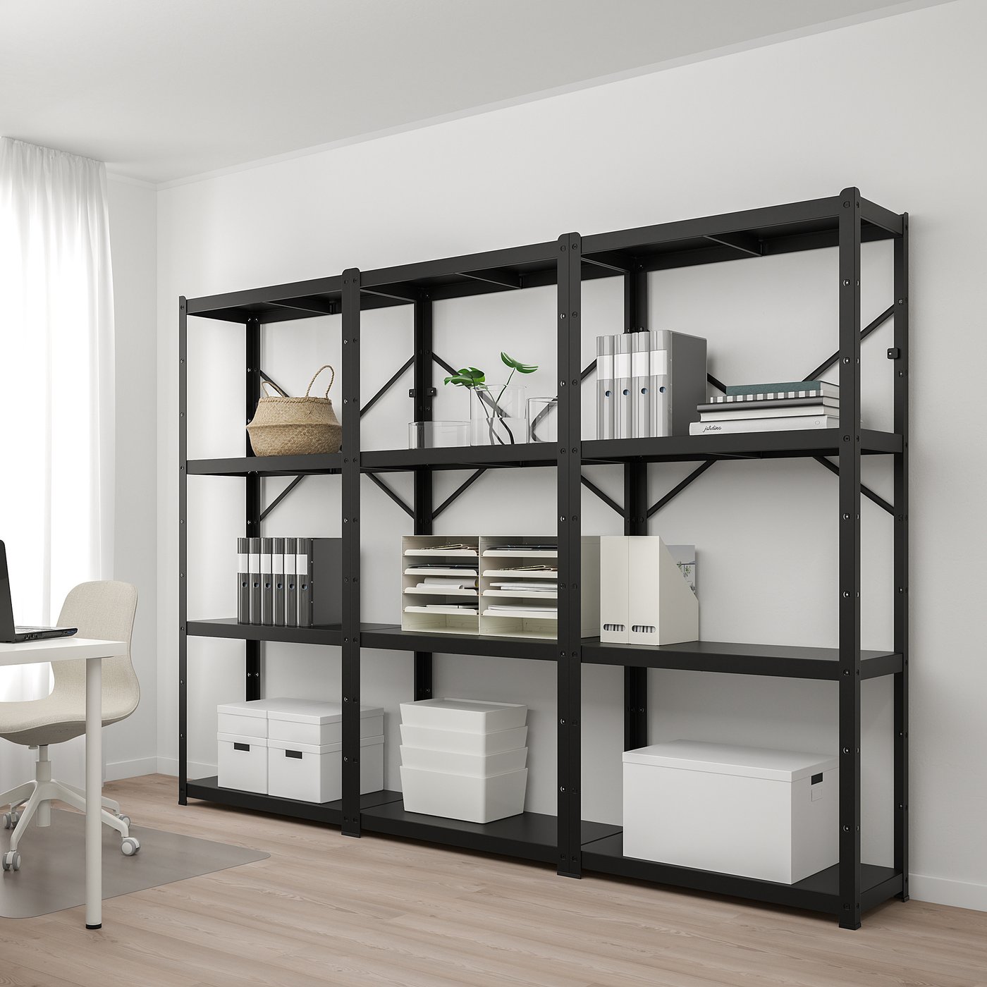 Стелаж IKEA BROR, чорний, 254 × 40 × 190 см — фото 2
