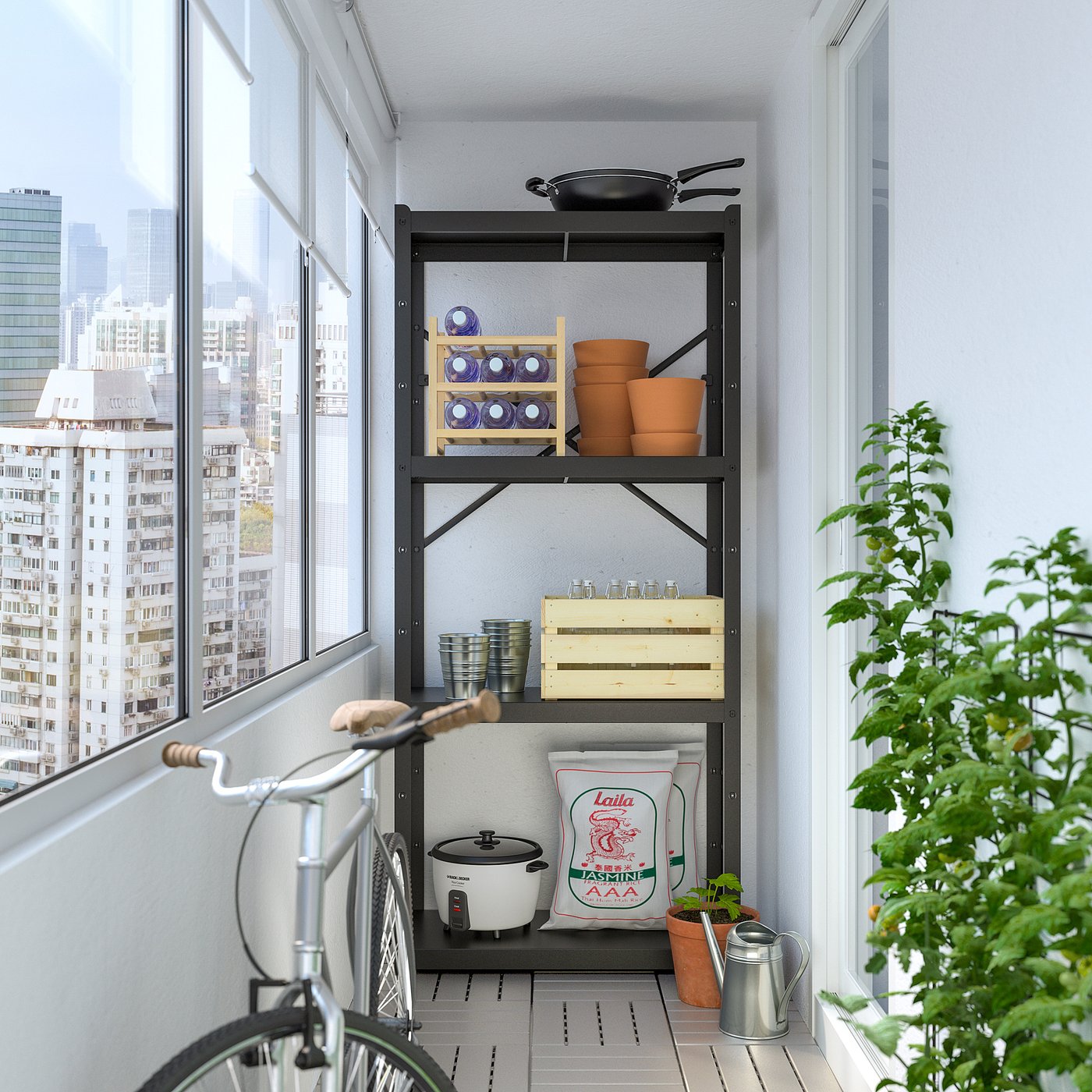 Стелаж IKEA BROR, чорний, 85 × 40 × 190 см — фото 2