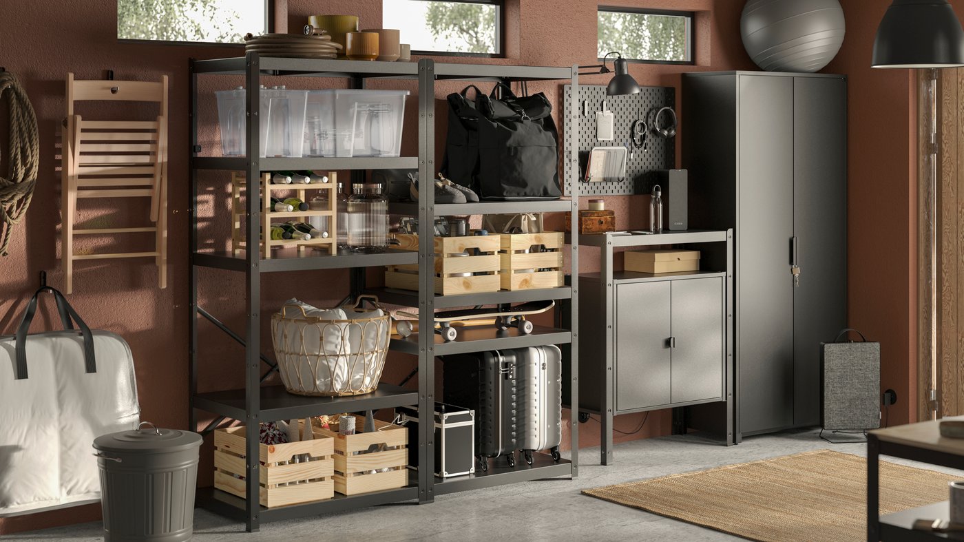 Стелаж IKEA BROR, чорний, 85 × 55 × 190 см — фото 8