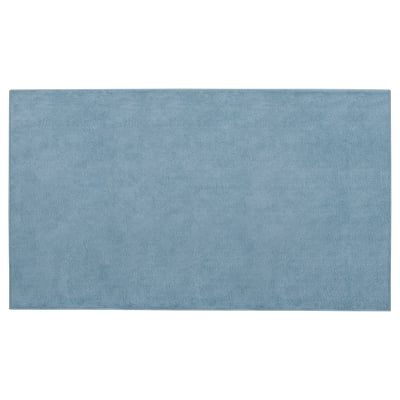 Dywan BRUKSVARA, niebieski, prostokątny, miękka faktura, poliester z recyklingu, plamoodporny.