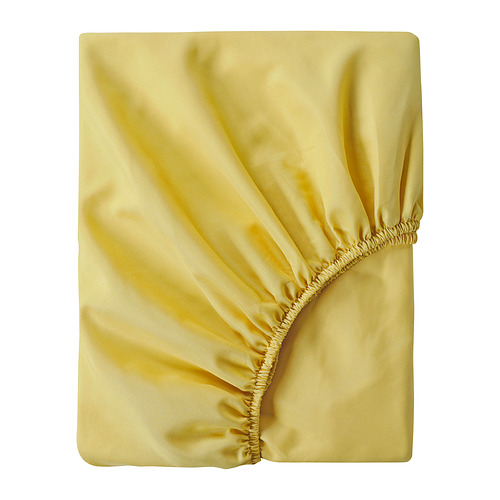 BRUKSVARA - prześcieradło z gumką, 90x200 cm, żółty