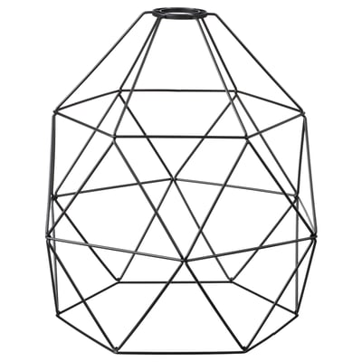 Lampa wisząca z czarnego drutu BRUNSTA, geometryczny wzór, tworzywo polipropylenowe i stalowa rama.