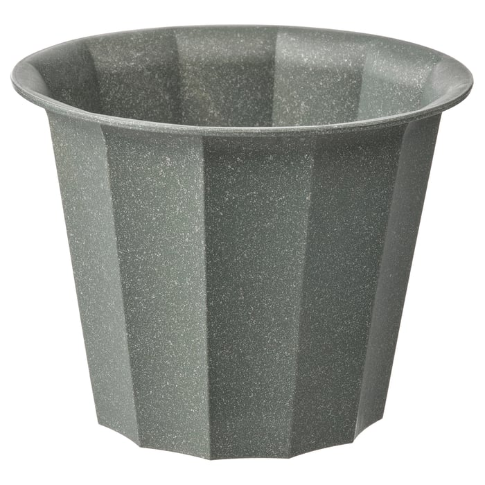 BUSKVERK Кашпо, для приміщень/для вулиці сірий 9 см