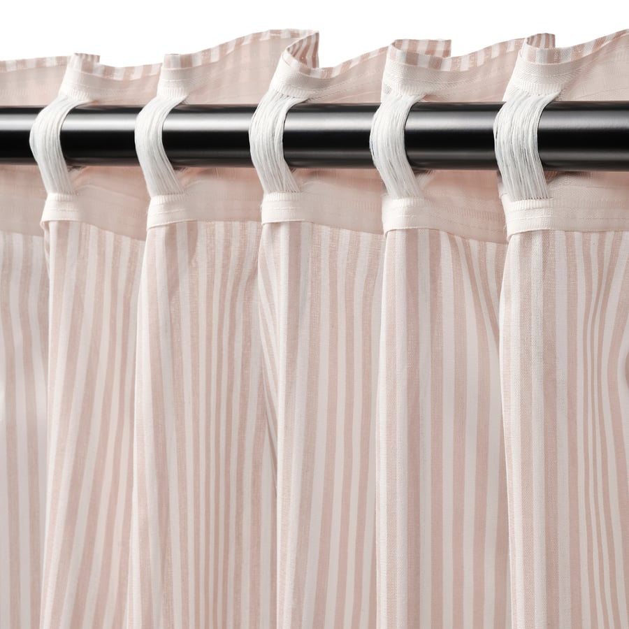 BYMOTT kardinad, 1 paar, valge/beež triibuline/kardinapaelaga, 120x300 cm BYMOTT kardinad, 1 paar, valge/beež triibuline/kardinapaelaga, 120x300 cm