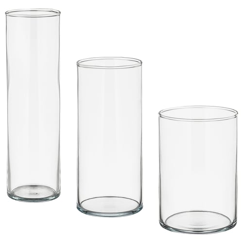 CYLINDER Ваза, 3 шт. - прозоре скло