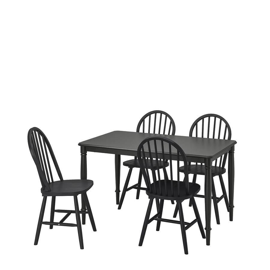 DANDERYD / SKOGSTA galds un 4 krēsli, melnā krāsā/melnā krāsā, 130 cm