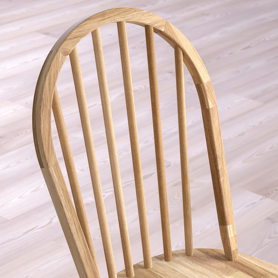 DANDERYD / SKOGSTA galds un 4 krēsli, ozolkoka finieris baltā krāsā/akācija, 130 cm