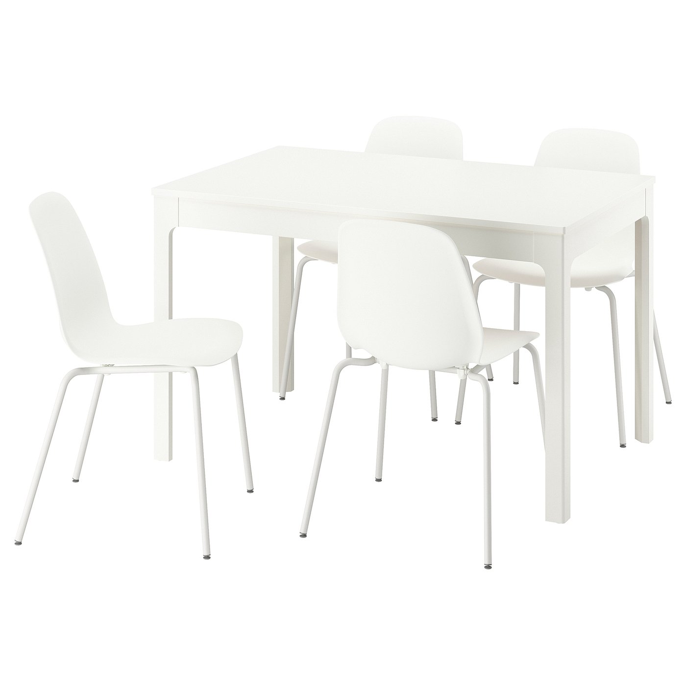 EKEDALEN / LIDÅS Stół i 4 krzesła - biały/biały biały 120/180 cm