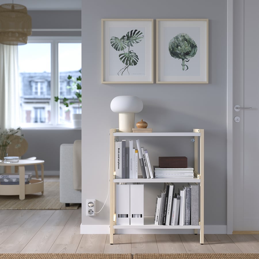 EKENABBEN  riiul, 70x34x86 cm, haab/valge