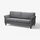 Szara sofa EKHOLMA, smukły design, drewniane nogi, gładka tkanina, trzyosobowa.