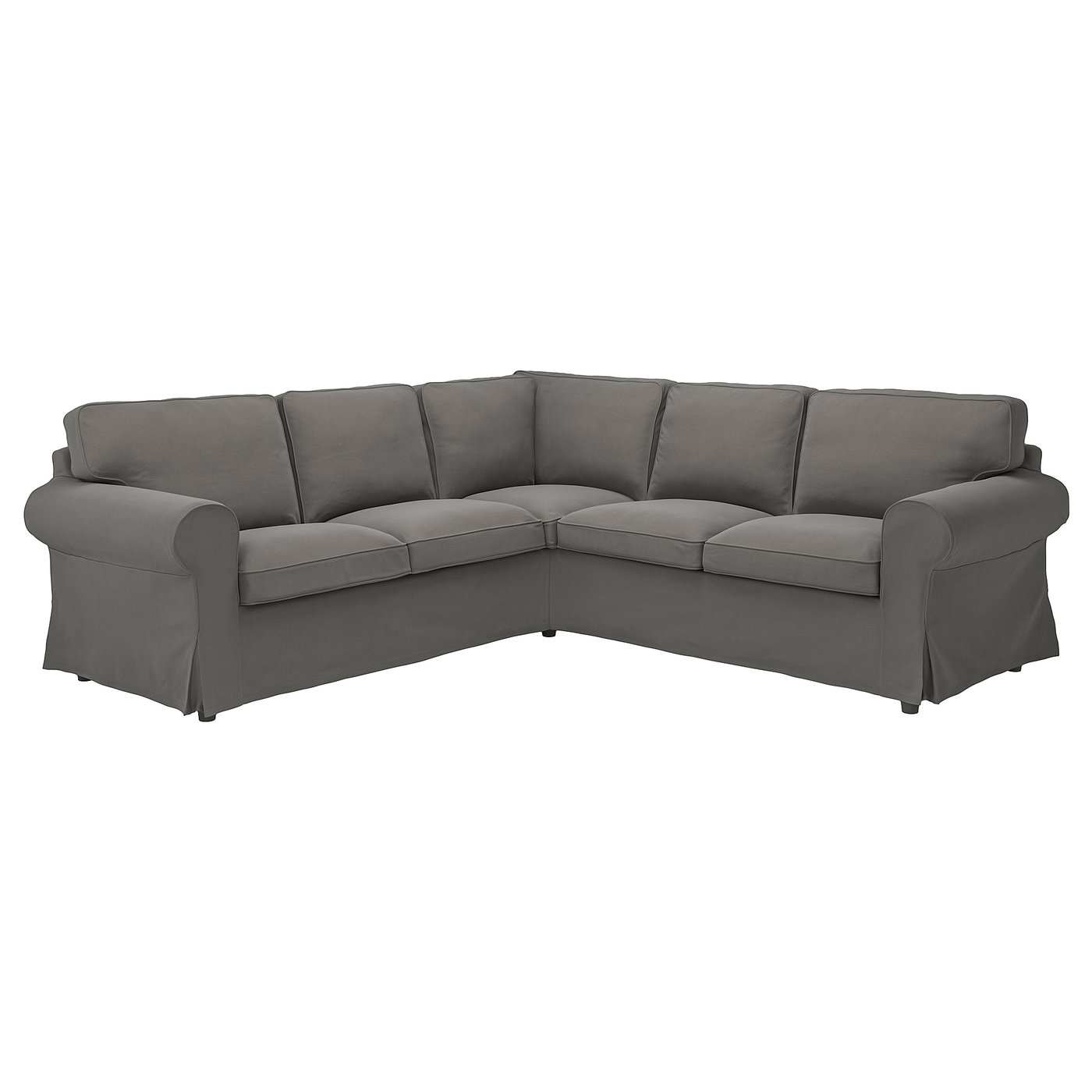 EKTORP Sofa narożna 4-osobowa - Hakebo ciemnoszary