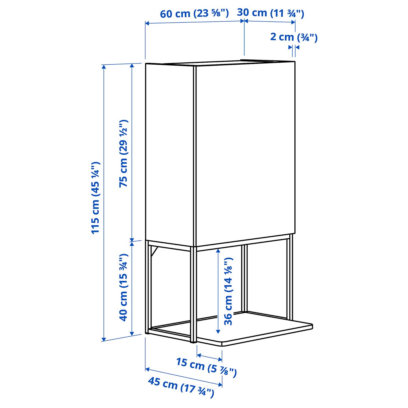 Стелаж IKEA ENHET, білий, 60 × 45 × 115 см — фото 4