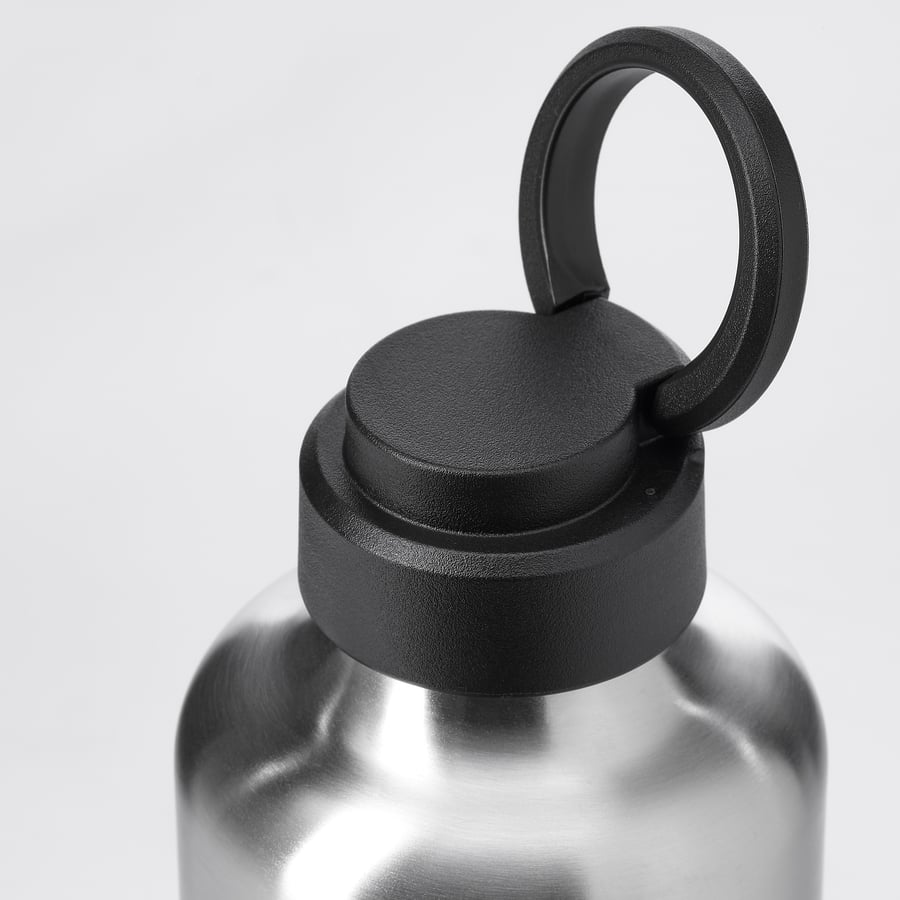 ENKELSPÅRIG ūdens pudele, nerūsējošā tērauda/melna, 0,7 l