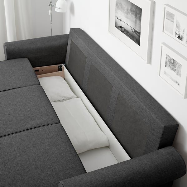 Evertsberg Rozkladana Sofa 3 Osobowa Z Pojemnikiem Ciemnoszary