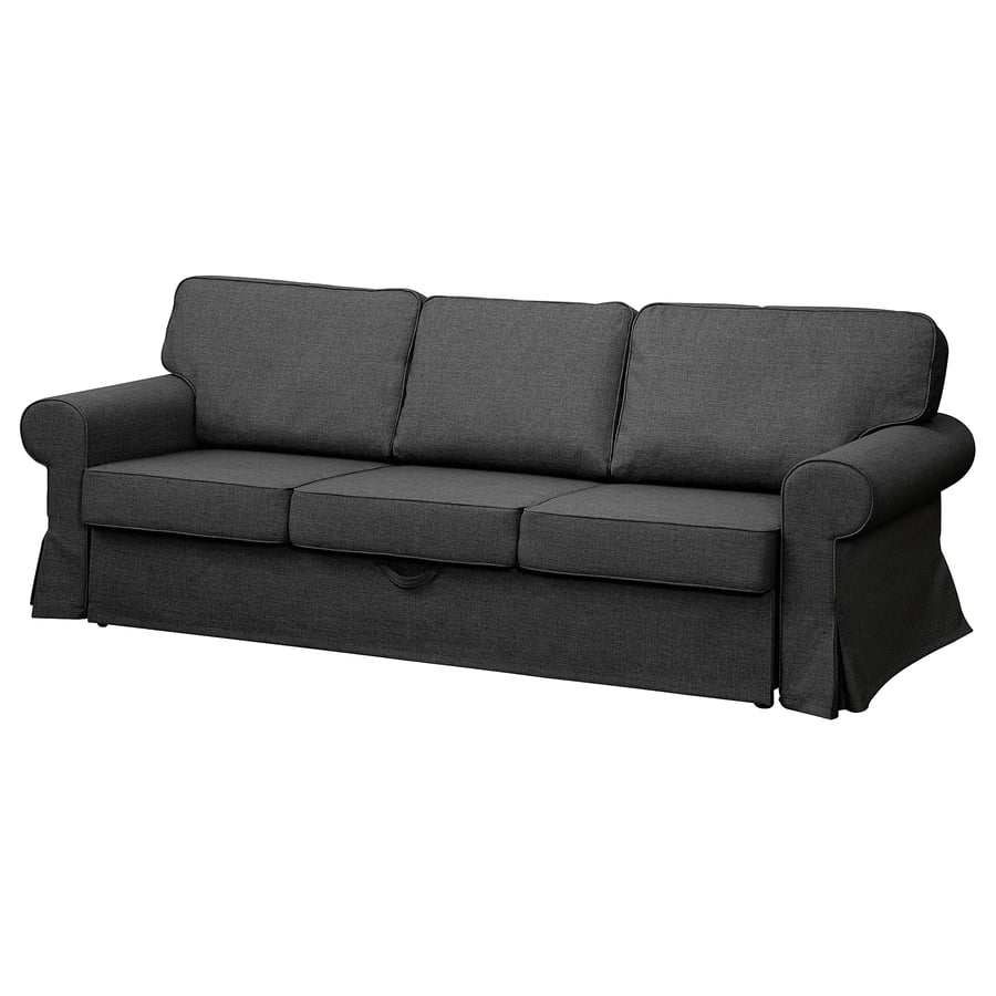 EVERTSBERG Rozkładana sofa 3osobowa, Z pojemnikiem ciemnoszary IKEA