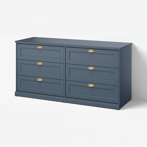 FÅGELFJÄLLET Комод, 6 шухляд - темний сіро-синій 160x51x78 см