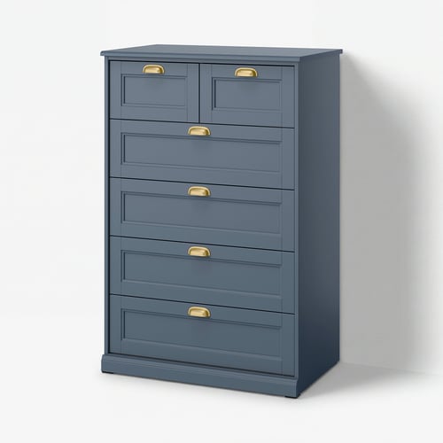 FÅGELFJÄLLET Комод, 6 шухляд - темний сіро-синій 82x51x123 см