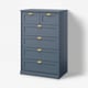 FÅGELFJÄLLET Komoda, 6 szuflad, ciemny szaroniebieski, 82x51x123 cm