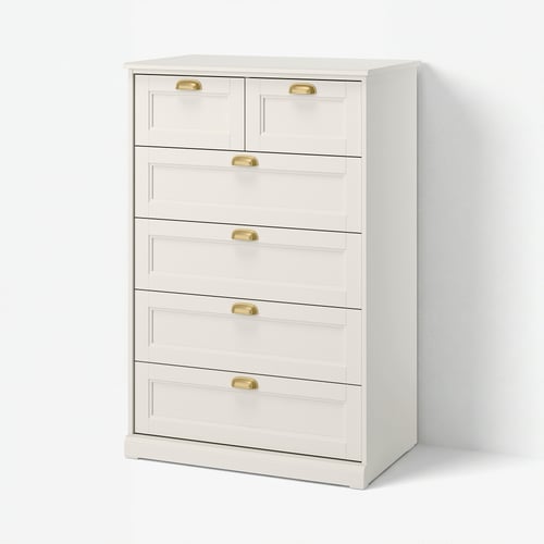 FÅGELFJÄLLET Комод, 6 шухляд - кремовий 82x51x123 см