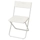 Krzesło składane FEJAN, białe, stal i plastik, minimalistyczny design.