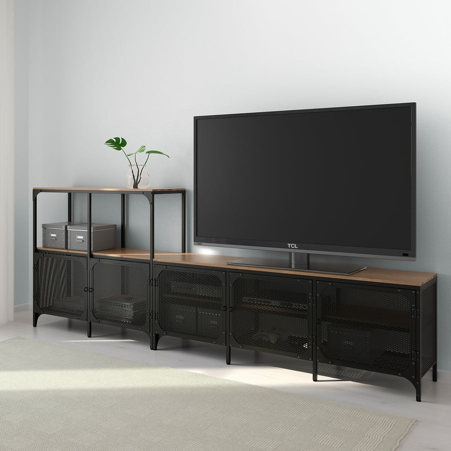 FJÄLLBO TV kapp, must, 250x36x93 cm