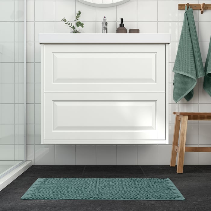 FJÄLLKATTFOT Килимок для ванної, бірюзовий, 50x80 см, фото 3
