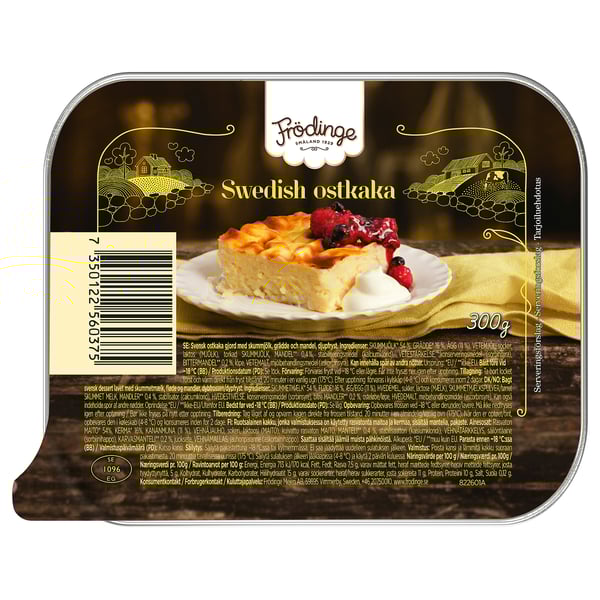 Opakowanie do produktów spożywczych FRÖDINGE, szwedzka ostkaka pokazana na etykiecie, 300g.
