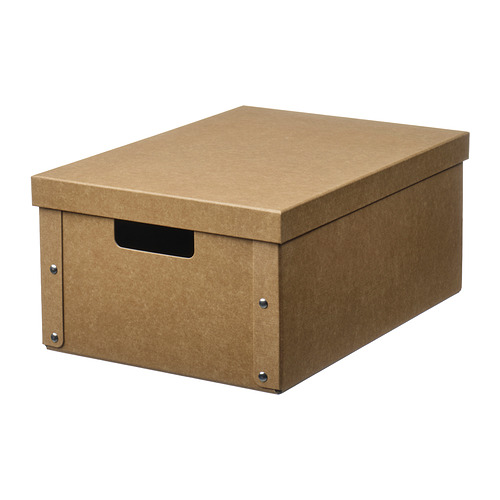 GÄRDESGÅRD - pojemnik z pokrywką, 25x35x16 cm, naturalny