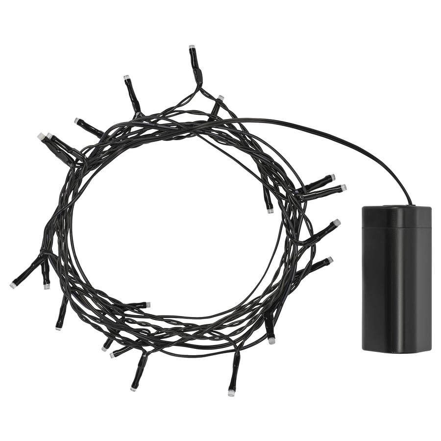 GETKÅL LED lampiņu virtene, maināma krāsa darbojas ar baterijām/lietošanai ārā, 4.5 m