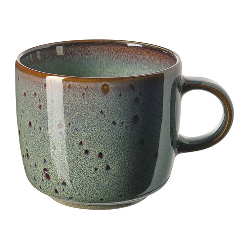 GLADELIG - kubek, 37 cl, beżowo-zielony