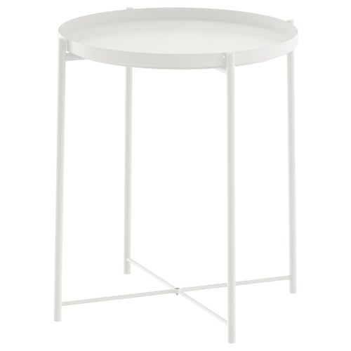 GLADOM Столик з тацею - білий 45x53 см
